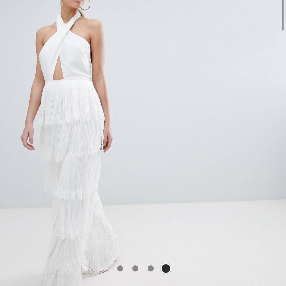 White fringe pants! TASSELS wedding engagement